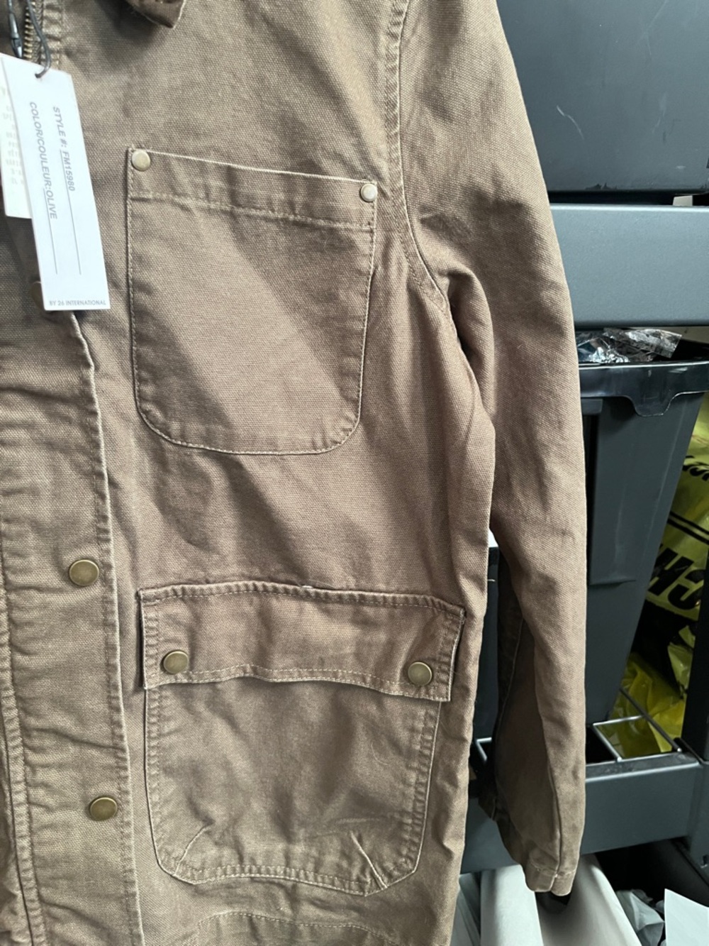 NWT Stoosh Women’s Brown Barn Canvas Work Jacket  Corduroy Collar Chore Medium - Picture 9 of 14